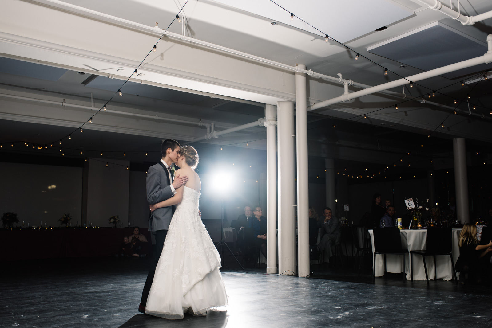 bride and groom first dance eastbank venue & lounge wedding