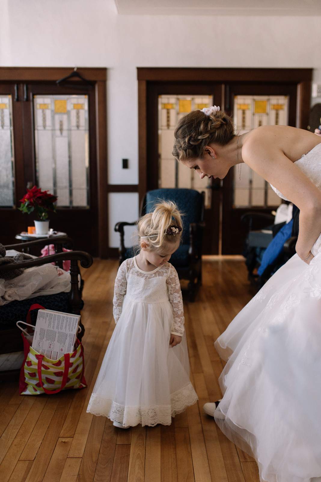 flower girl iowa winter wedding