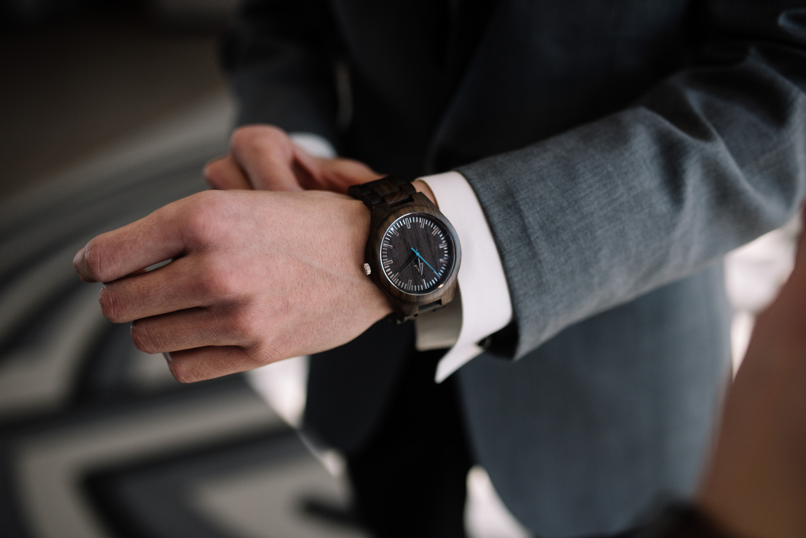 groom custom wooden watch