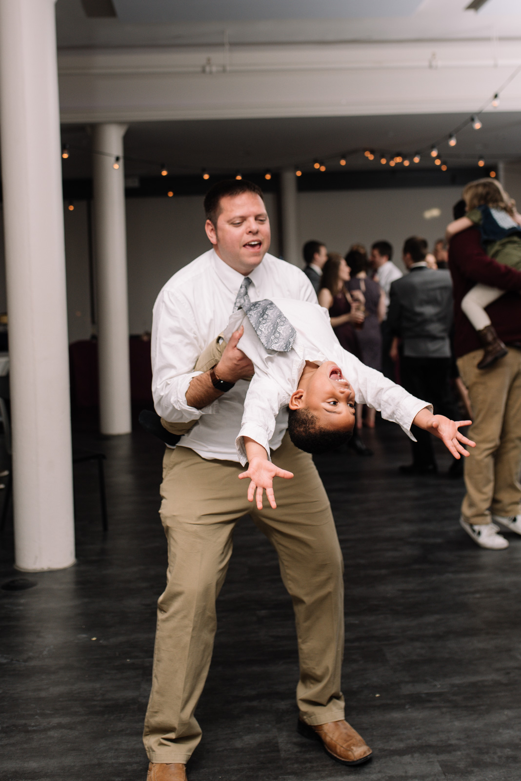 wedding guests dancing eastbank wedding reception