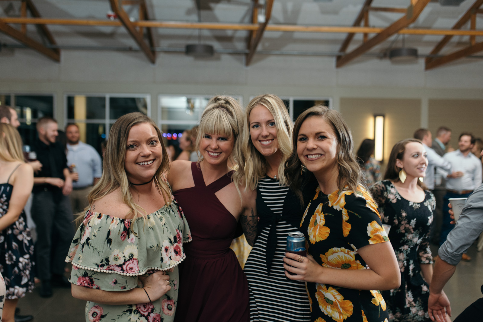 wedding guests at Ushers Ferry Historic Village wedding reception