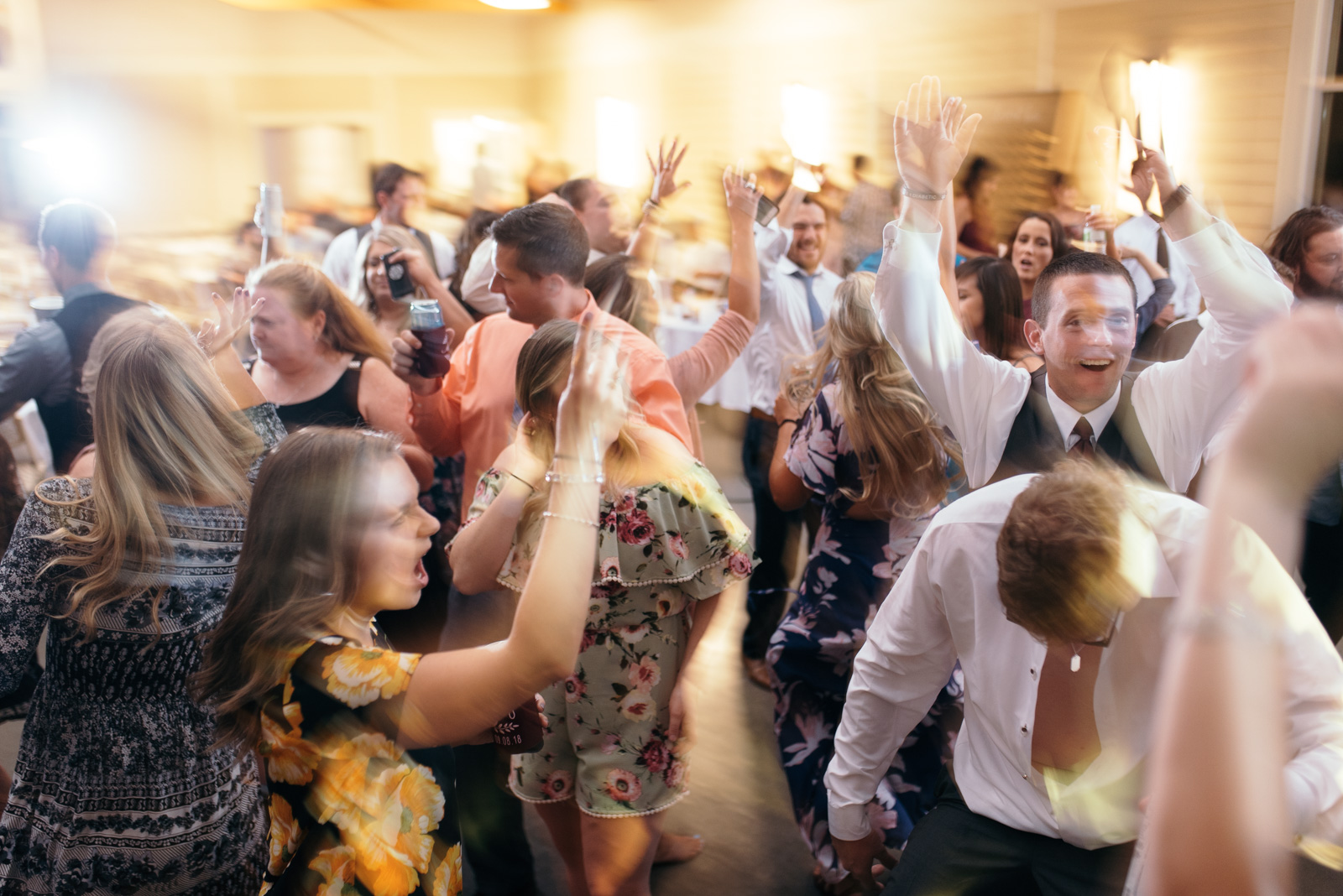 wedding guests dancing Ushers Ferry Historic Village wedding venue