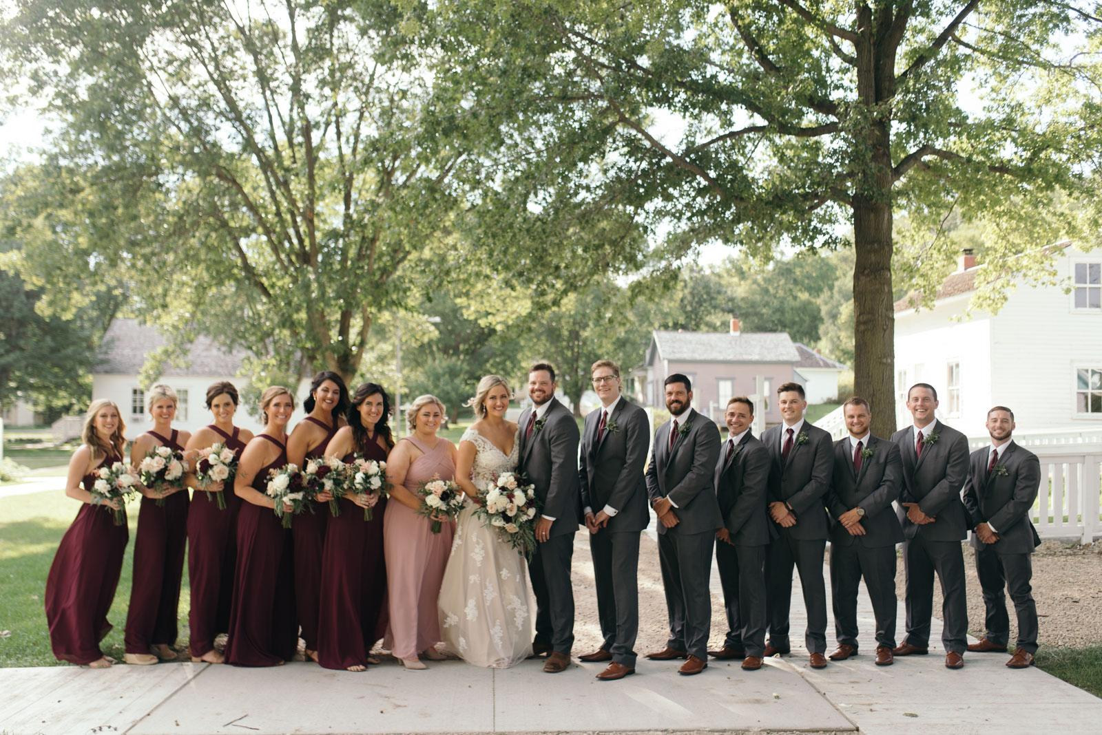 bridal party at Ushers Ferry Historic Village wedding