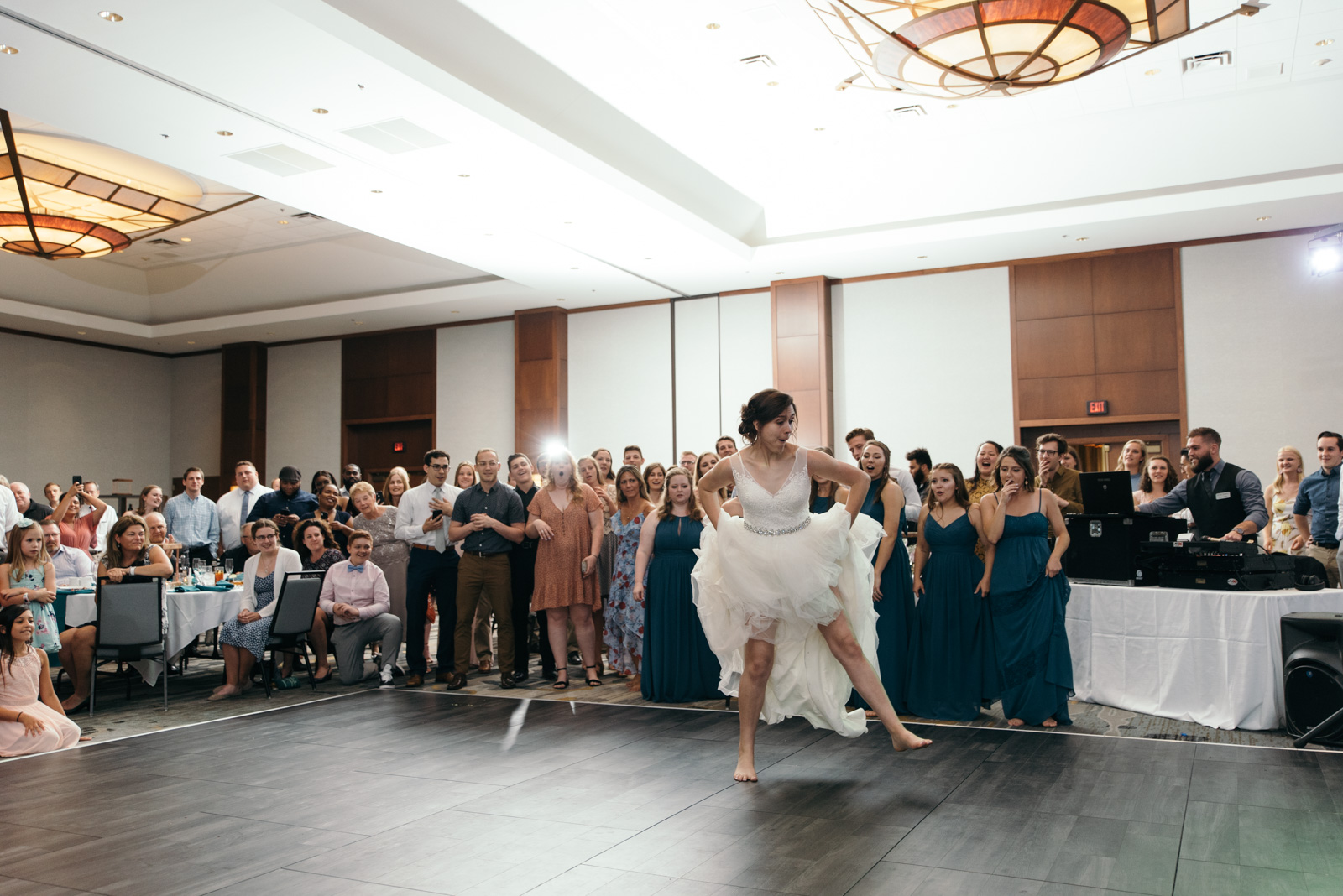 epic wedding dance battle Coralville Marriott Hotel wedding