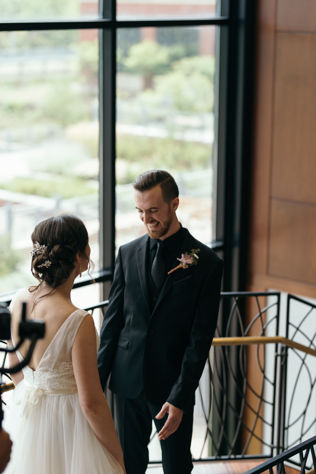 first look at Coralville Marriott Hotel Wedding