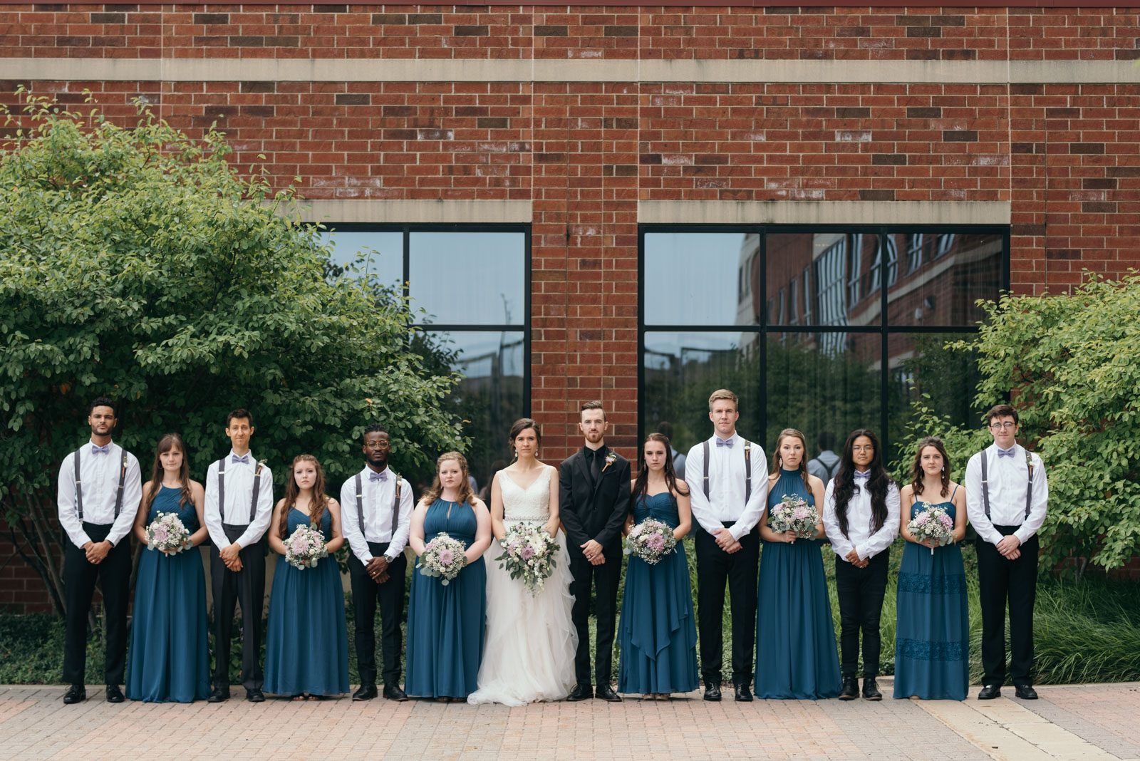 bridal party at Coralville Marriott Hotel Wedding