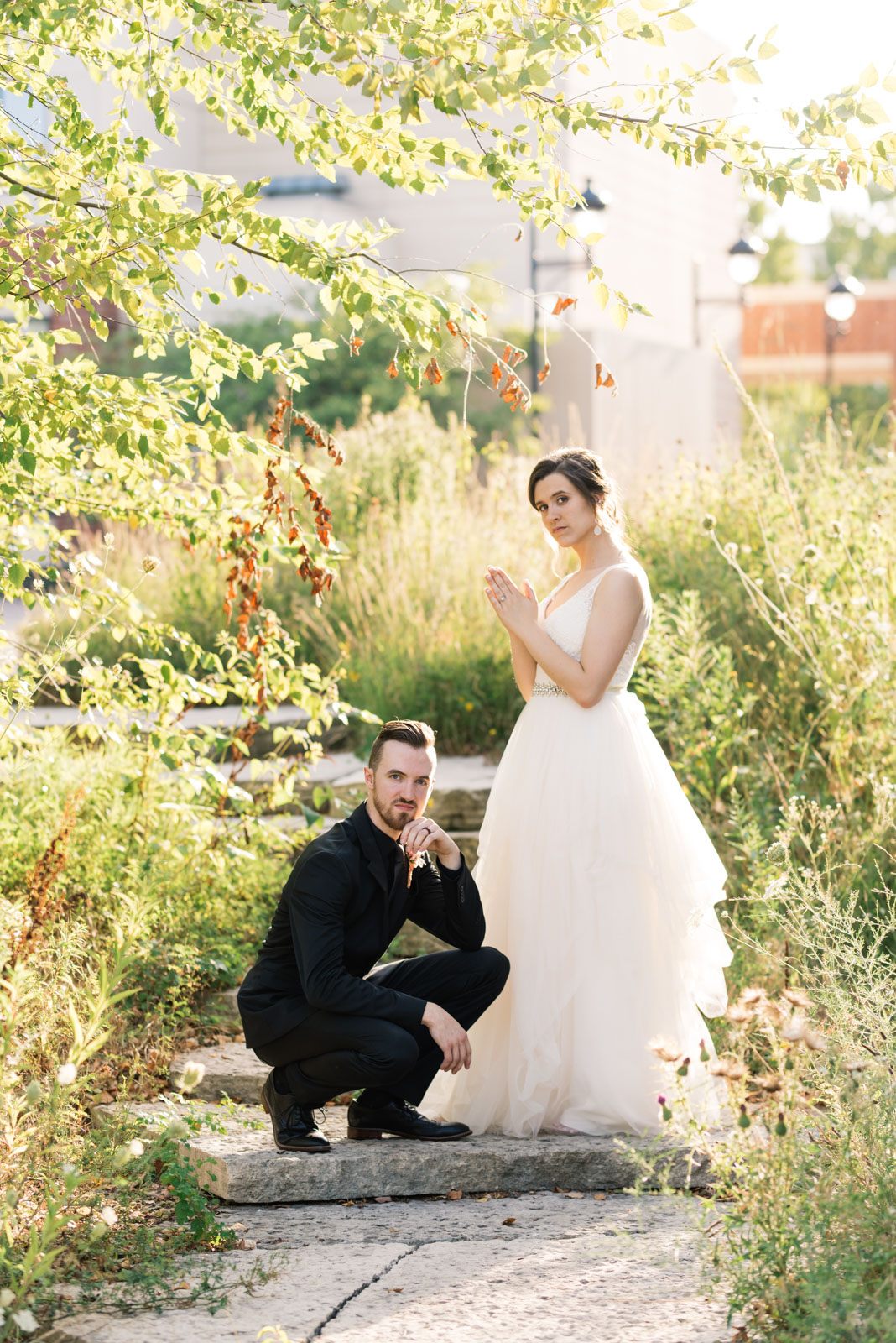 bride and groom band photo Coralville Marriott Hotel wedding venue