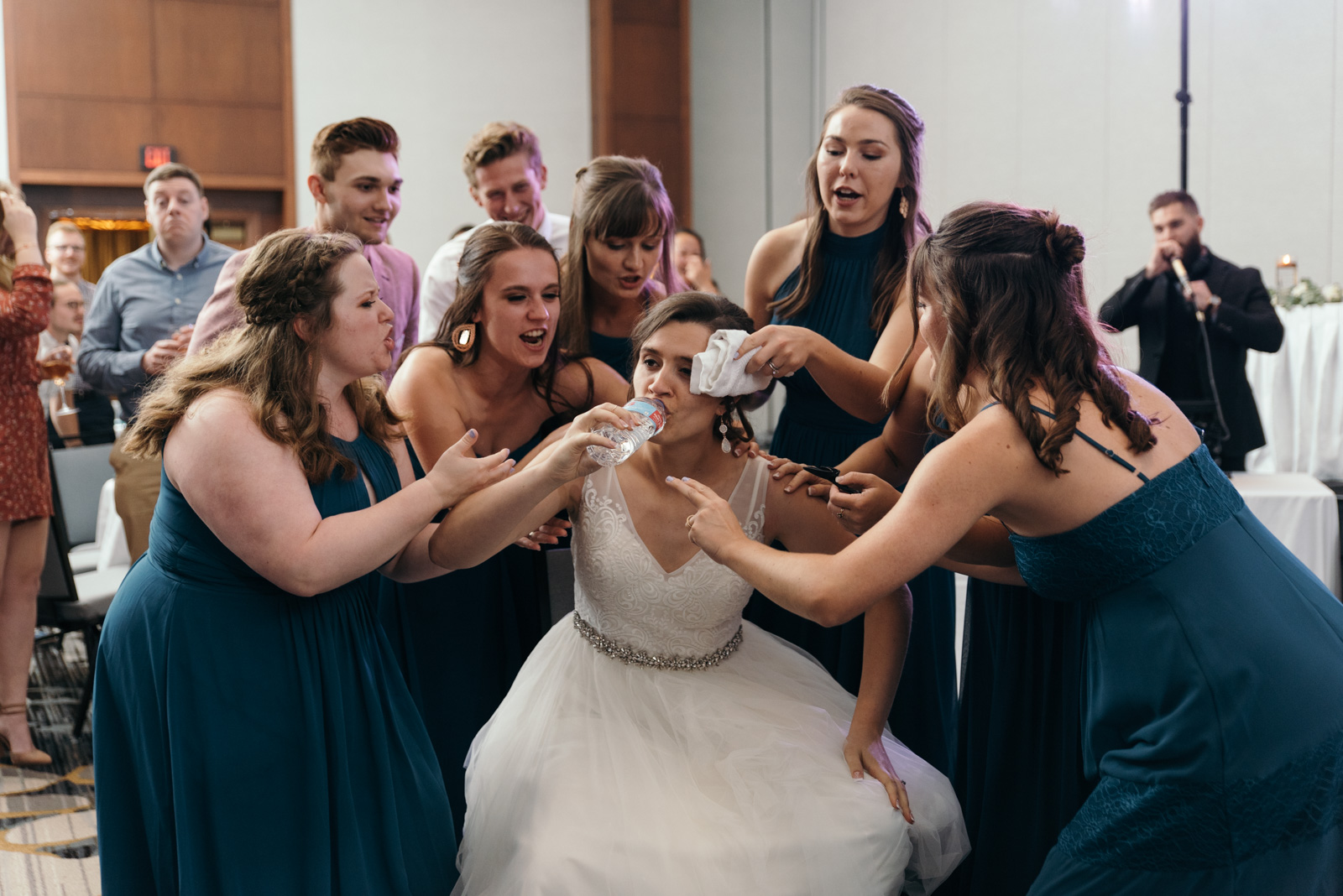 wedding dance battle Coralville Marriott Hotel wedding reception