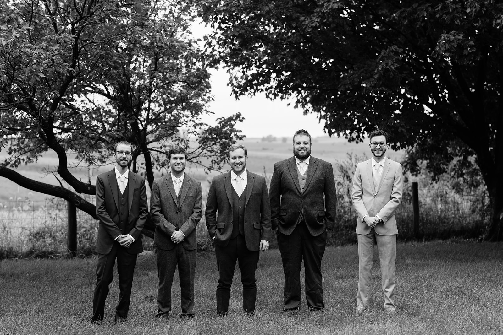 groomsmen with groom iowa city wedding