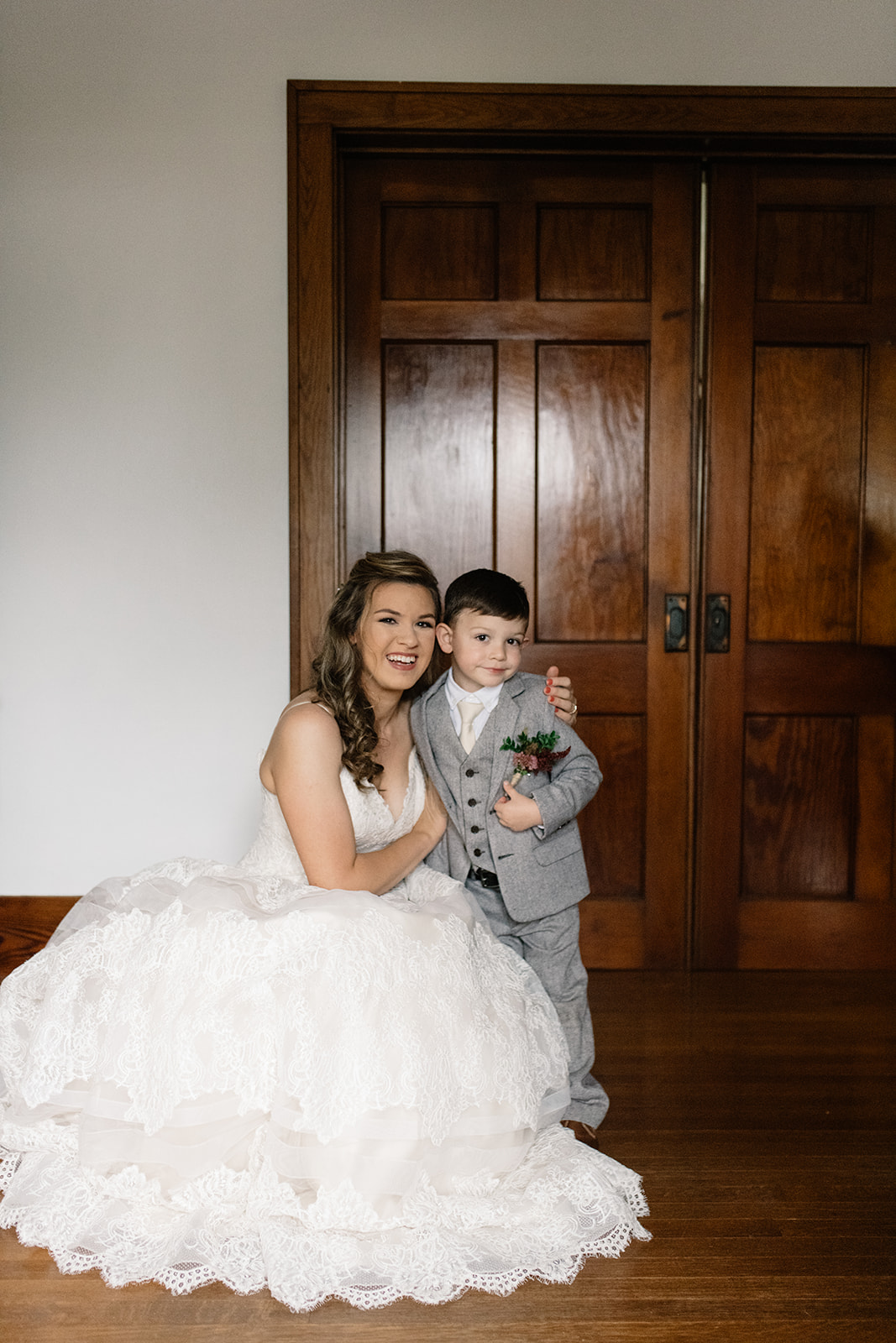 bride and ring bearer wellman iowa wedding