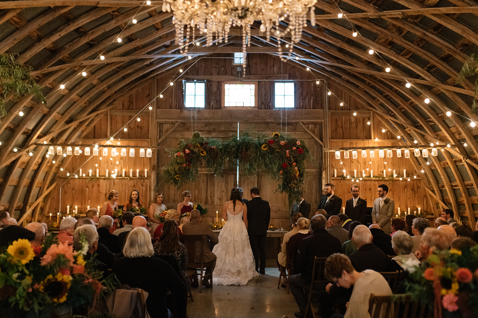 wedding ceremony at the barn wedding venue