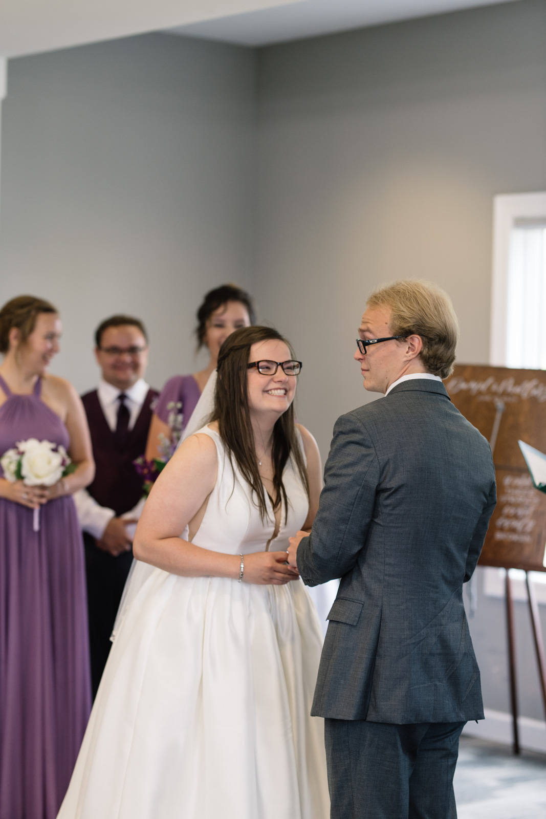 bride at wedding ceremony fox ridge golf club wedding venue