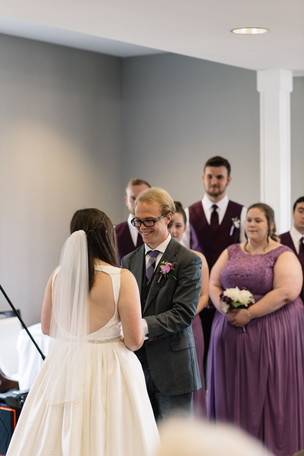 groom at ceremony fox ridge golf course