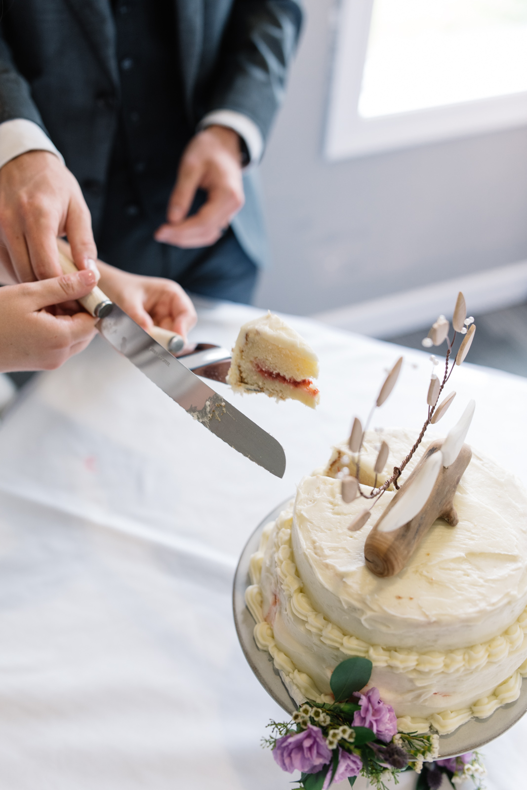 slice of wedding cake