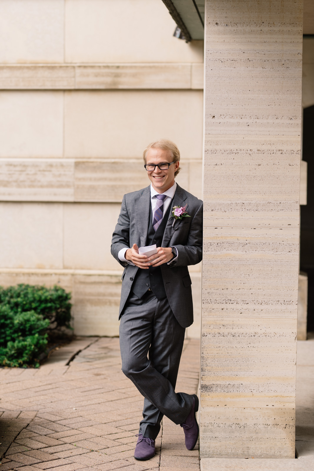 groom waiting for bride wartburg college wedding