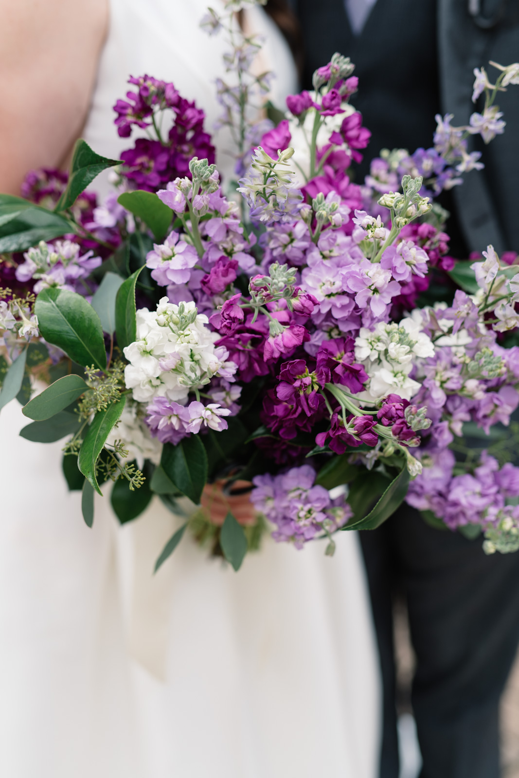 purple flower wedding bouquet