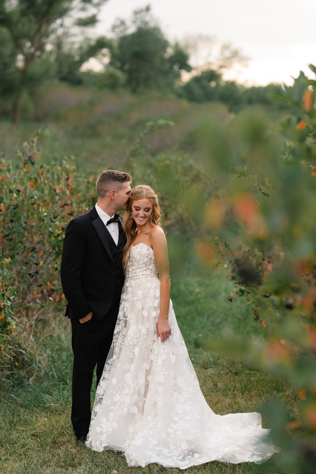 bride and groom vineyards koru berry farm wedding venue