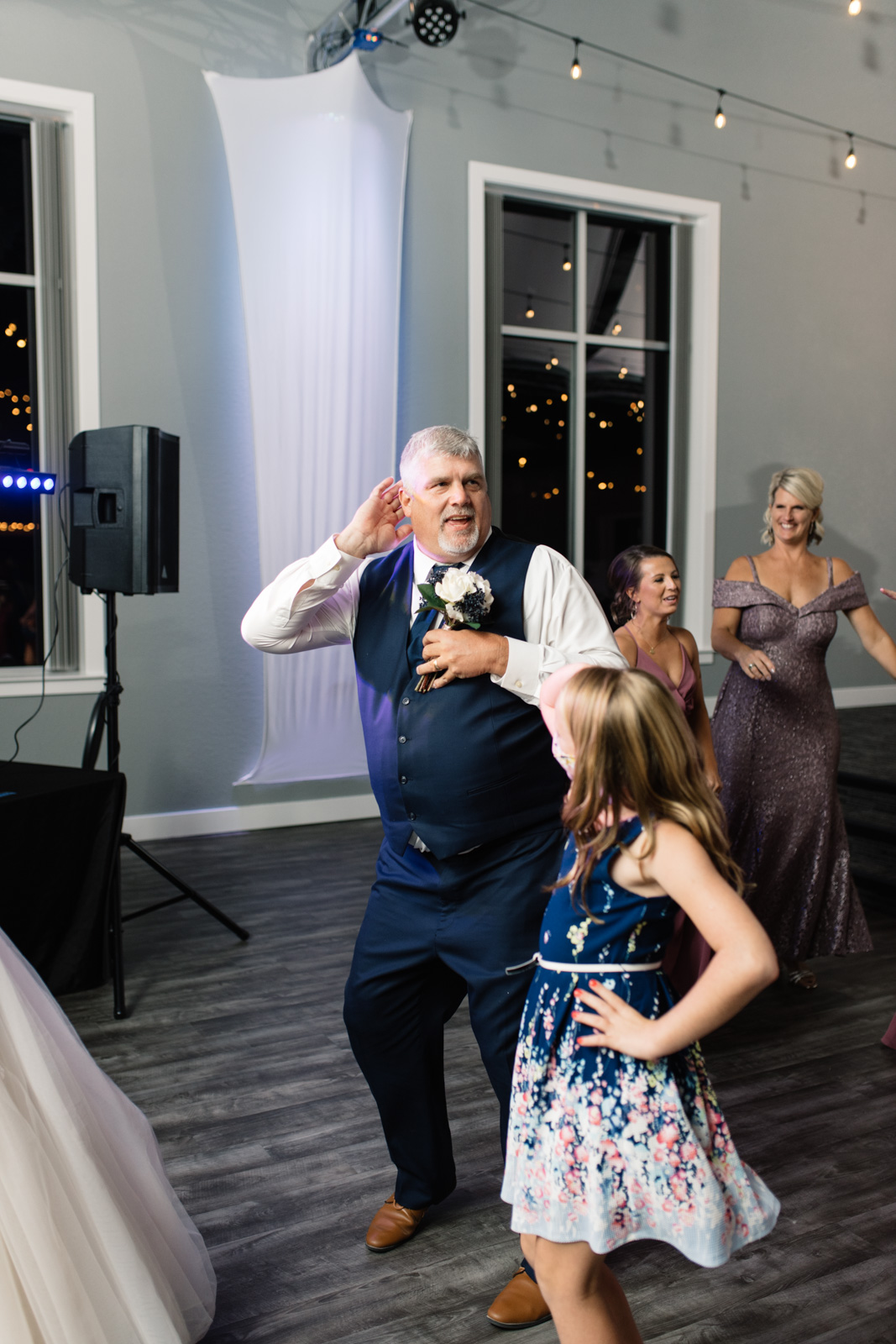 dad dancing at wedding reception epic event center cedar rapids wedding venue