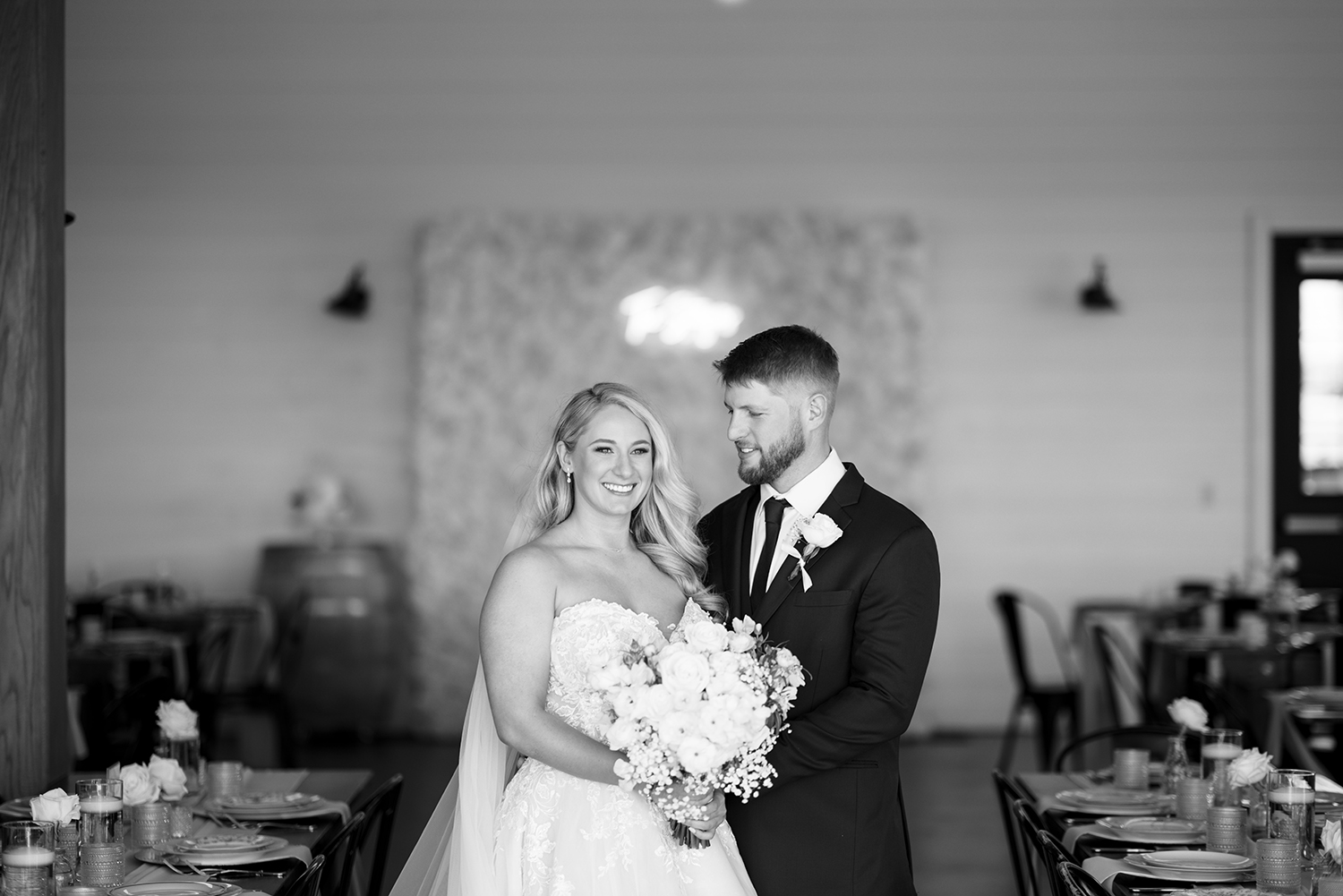 red and pink floral bouquet olympic south side theater wedding venue cedar rapids