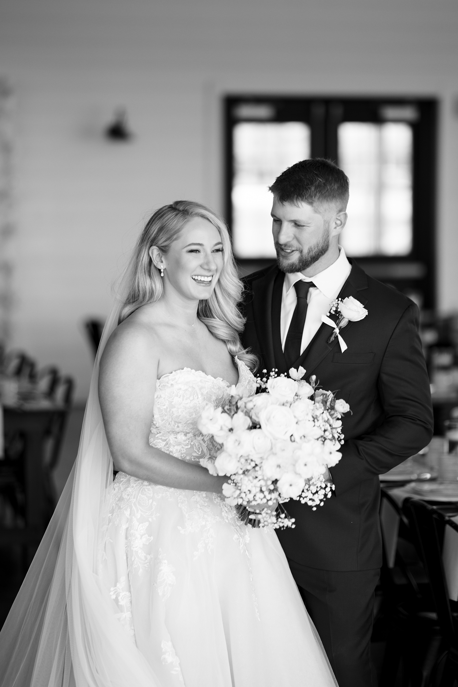 red and pink floral bouquet olympic south side theater wedding venue cedar rapids